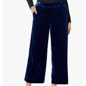 Theory Women's Velvet Relax Straight Pant, Blueberry, Size 16, NWT